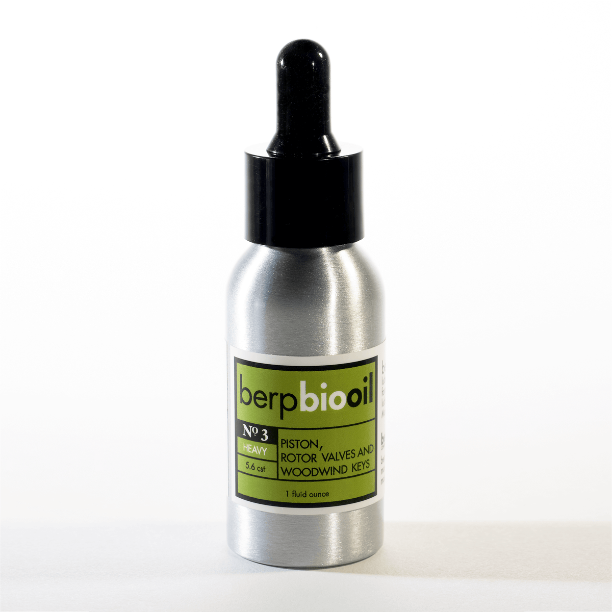 Bottle of berp biooil with a dropper on a white background
